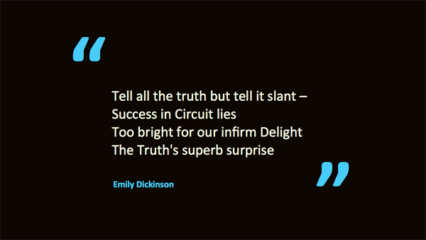 Tell all the truth but tell it slant – poem by Emily Dickinson